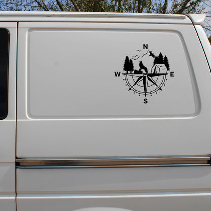 Wolf Compass Decal